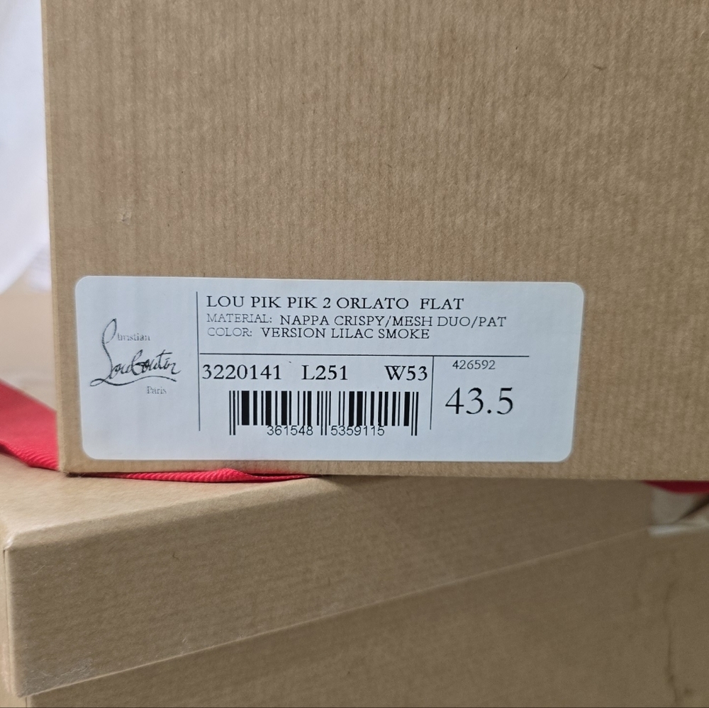 Christian Louboutin Lou Pik Pik 2 Orlato Flat in Lilac Smoke Never Been Worn